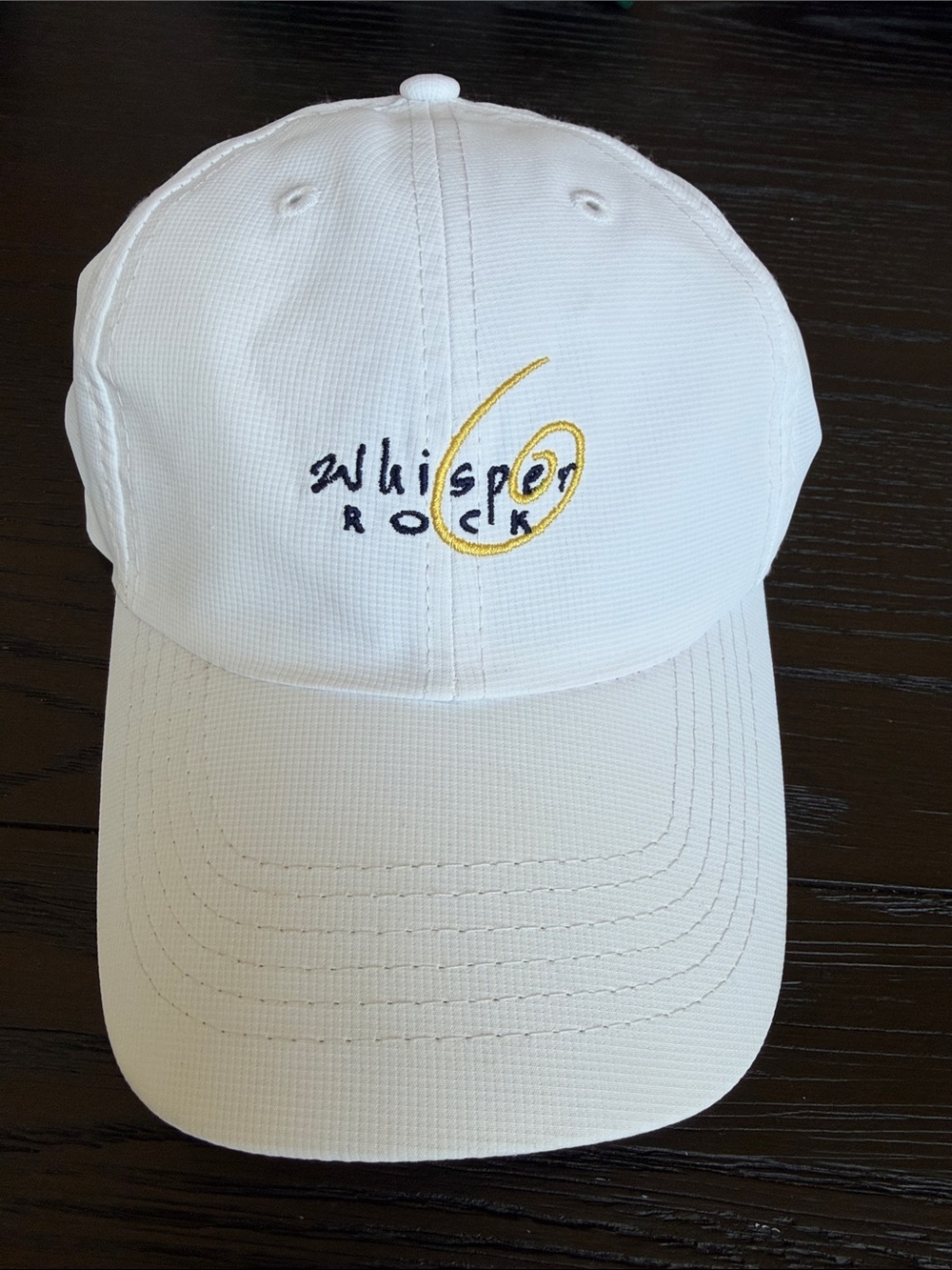 Whisper Rock White Embroidered Baseball Cap - Whisper Rock